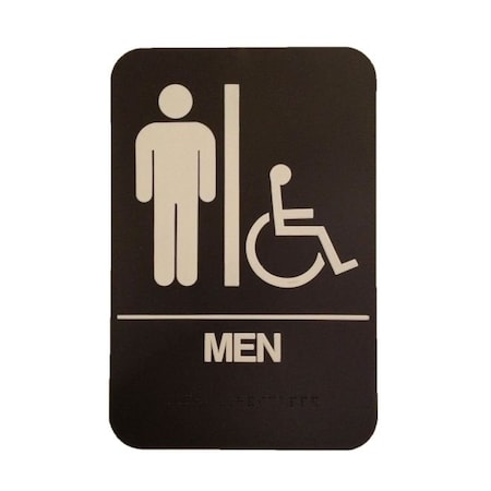 Don-Jo Men's / Handicap ADA Brown Bathroom Sign HS906001